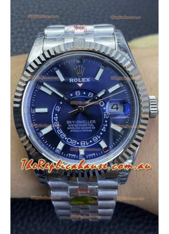 Rolex Sky-Dweller REF# M336934 Blue Dial Watch in 904L Steel Case 1:1 Mirror Replica
