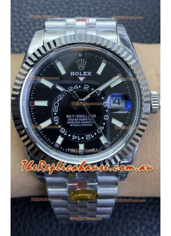 Rolex Sky-Dweller REF# M326934 Black Dial Watch in 904L Steel Case 1:1 Mirror Replica