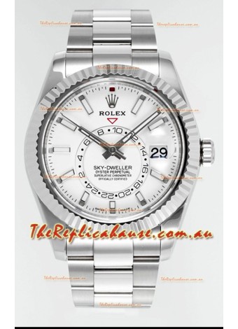 Rolex Sky-Dweller REF #m336934 White Dial Watch in 904L Steel Case - Super Clone Watch