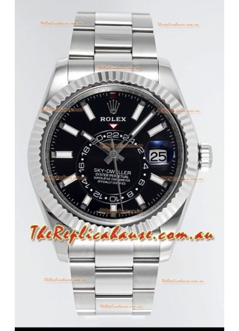 Rolex Sky-Dweller REF #m336934 Black Dial Watch in 904L Steel Case - Super Clone Watch