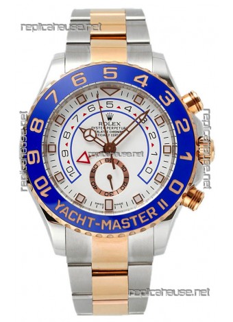 Rolex Yachtmaster II Stainles Steel Ref.116681 1:1 Two Tone Mirror Replica Watch 