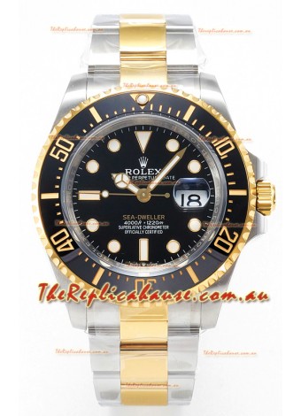 Rolex Sea-Dweller Super Clone 126603 Swiss Replica Watch 1:1 Mirror Replica in Two Tone Casing 904L Steel