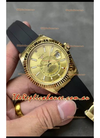 Rolex Sky-Dweller REF# M336235 Gold Dial Yellow Gold Watch in 904L Steel Case 1:1 Mirror Replica