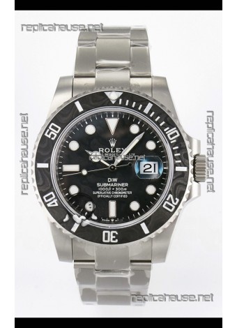 Rolex Submariner DiW Sandblasted Steel Casing Carbon Fiber Bezel Watch Black Dial