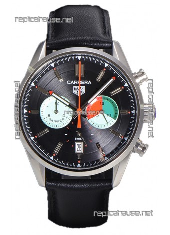 Tag Heuer Carrera Carrera Skipper 39 Chronograph Swiss Quartz Replica Watch Black Dial 