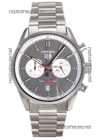 Tag Heuer Carrera Chronograph 43 Swiss Quartz Replica Watch Grey Dial Steel Strap