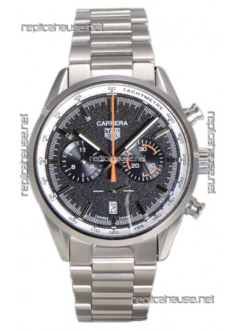 Tag Heuer Carrera Chronograph 43 Swiss Quartz Replica Watch Grey Dial Steel Strap 