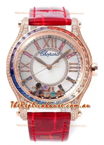 Chopard Happy Sport Swiss Automatic Replica Watch - Rose Gold Casing - 36MM Wide 