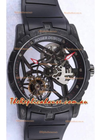 Roger Dubuis Excalibur Spider Flying Tourbillon Skeleton Carbon Casing 1:1 Mirror Swiss Watch