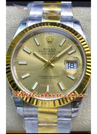Rolex Datejust 126333 41MM Cal.3135 Swiss 1:1 Mirror Replica Watch in 904L Gold Dial 