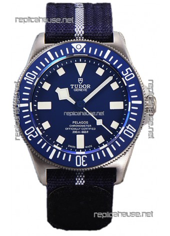 Tudor Pelagos FXD Titanium Casing 1:1 Mirror Replica Blue Dial in Blue Nato Strap