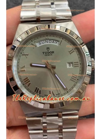 Tudor Royal Edition Watch - 1:1 Mirror Replica in Steel Casing - Grey Roman Dial