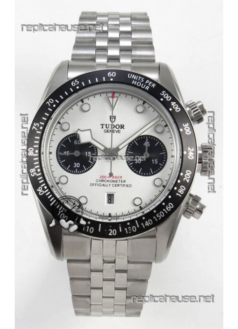 Tudor Super Clone Black Bay Chronograph Watch in White Dial