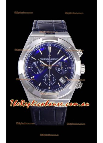 Vacheron Constantin Overseas Chronograph Blue Dial Swiss Replica Watch - Leather Strap