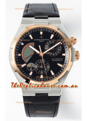 Vacheron Constantin Power Reserve Black Dial Two Tone Black Dial Swiss Replica Watch