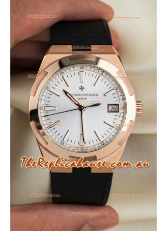 Vacheron Constantin Super Clone Overseas Edition Rose Gold Casing Rubber Strap