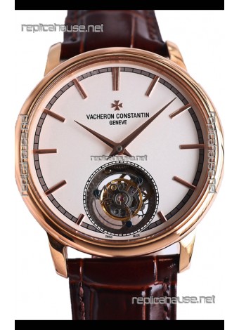 Vacheron Constantin Traditionelle Swiss Tourbillon Rose Gold 1:1 Mirror Replica Watch 
