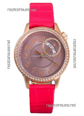 Vacheron Constantin Egerie Muse Rose Gold Casing in Brown Dial Swiss Replica