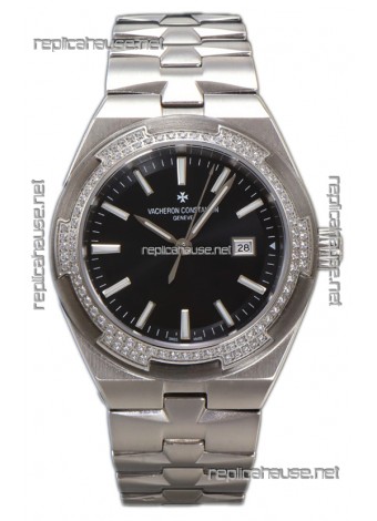 Vacheron Constantin Overseas Steel Casing Black Dial 35MM Swiss Replica Watch 