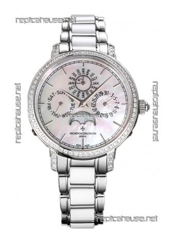 Vacheron Constantin Traditionelle Perpetual Calendar Ultra-Thin Steel Swiss Replica