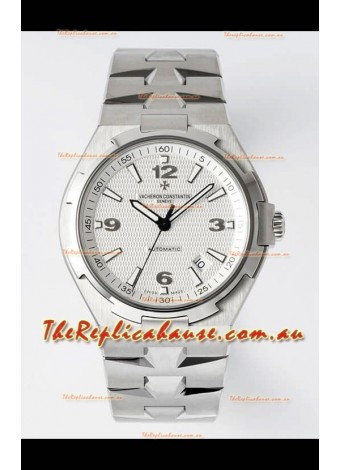 Vacheron Constantin Overseas 1:1 Mirror Swiss Replica Watch in White Dial - Steel Strap
