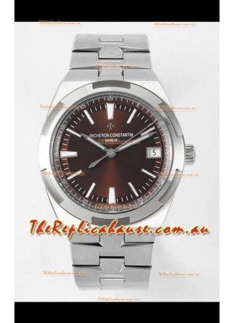 Vacheron Constantin Overseas 1:1 Mirror Swiss Replica Watch in Brown Dial - Steel Strap