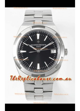 Vacheron Constantin Overseas 1:1 Mirror Swiss Replica Watch in Black Dial - Steel Strap