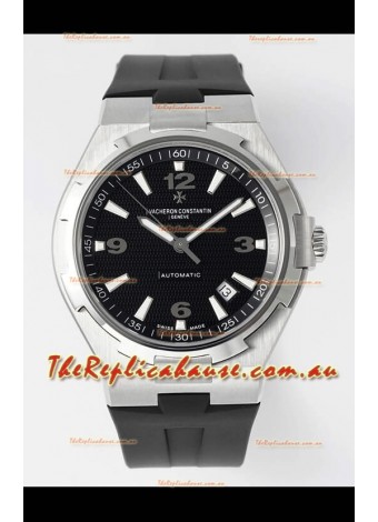 Vacheron Constantin Overseas 1:1 Mirror Swiss Replica Watch in Black Dial - Rubber Strap