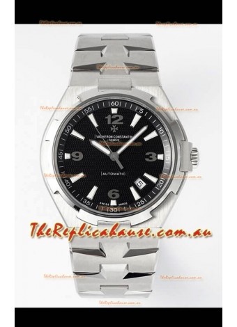 Vacheron Constantin Overseas 1:1 Mirror Swiss Replica Watch in Black Dial - Steel Strap