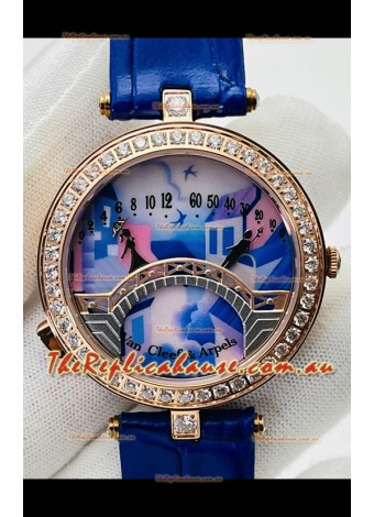 Van Cleef & Arpels Lady Arpels Pont des Amoureux in Rose Gold Blue Strap