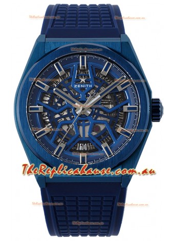 Zenith Defy Classic Skeleton 41MM Blue Ceramic Men's Swiss Replica Watch