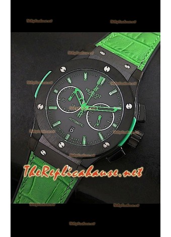 Hublot Classic Fusion Swiss Watch PVD Case Green Strap