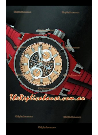 Hublot King Power Ferrari Edition Swiss Replica Watch - Red Strap