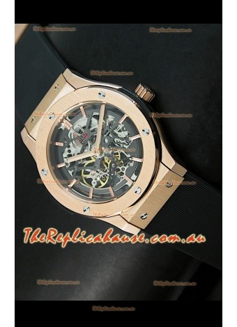 Hublot Classic Fusion Japanese Replica Watch in Pink Gold Casing