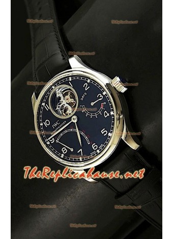 IWC Portuguese 7 Day Genuine Austrian Tourbillon Watch in Black Dial