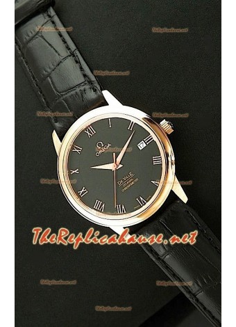 Omega Deville Japanese Watch in Pink Gold - Black Dial