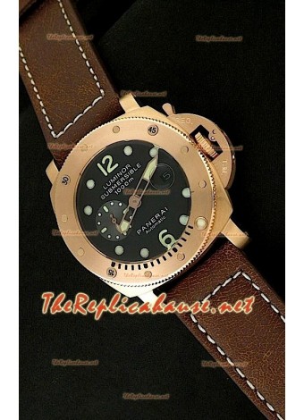 Panerai Luminor Submersible Rose Gold Watch in Black Dial - 47MM 