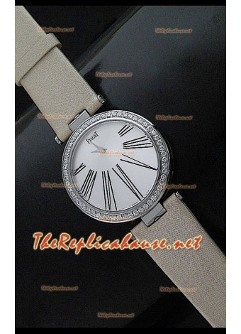 Piaget Altiplano Dial Time Swiss Quartz Watch in Tan Leather Strap
