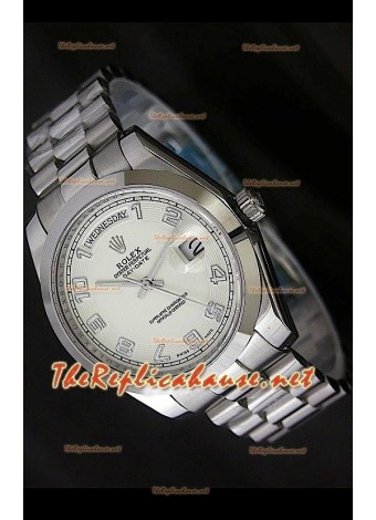 Rolex DayDate Swiss Replica Watch in White Dial