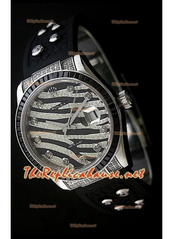 Rolex Datejust Mens Swiss Replica Watch with Leopard Dial