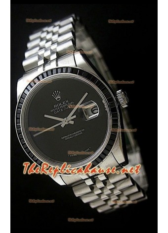 Rolex Datejust Swiss Replica Watch with Black Dial