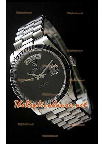 Rolex DayDate Swiss Replica Watch in Black Dial