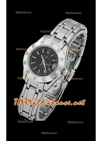 Rolex Datejust Ladies Swiss Replica Watch in Black Dial