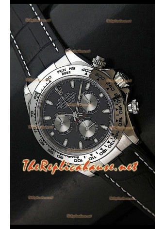 Rolex Daytona Swiss Watch in Black Dial with Silver Sub Dials