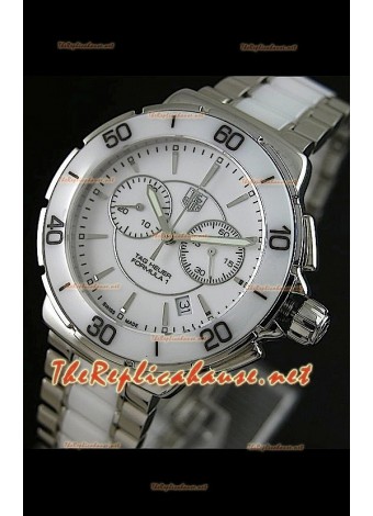 Tag Heuer Formula 1 Ladies Chronograph Watch in White - 1:1 Mirror Replica