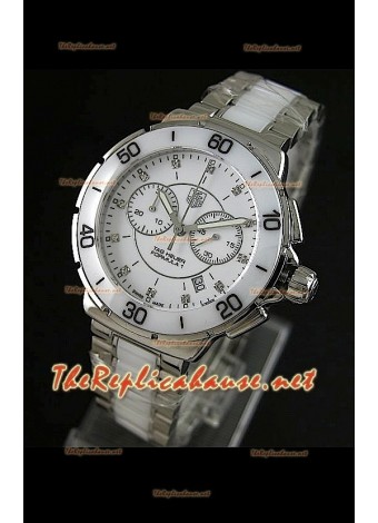 Tag Heuer Formula 1 Ladies Chronograph Watch in White - 1:1 Mirror Replica