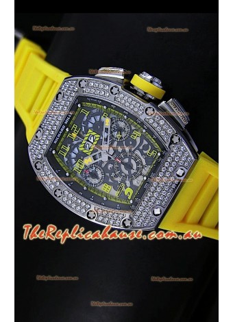 Richard Mille Filippe Massa Edition Titanium Swiss Replica Watch in Yellow Strap