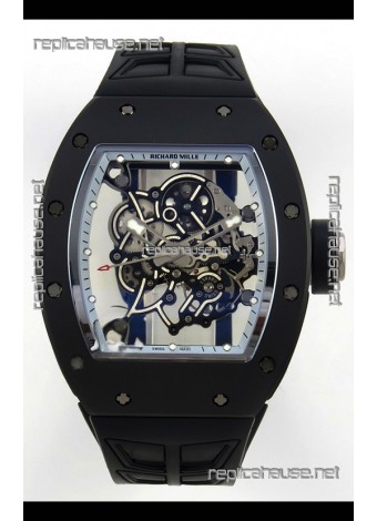 Richard Mille RM055 FREE SPRUNG MVMNT Black Ceramic Grey Inner Bezel Super Clone Watch 