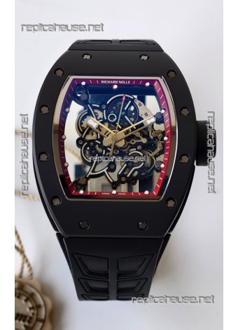 Richard Mille RM055 FREE SPRUNG MVMNT Black Ceramic Red Inner Bezel Super Clone Watch 