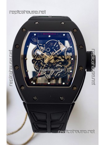 Richard Mille RM055 FREE SPRUNG MVMNT Black Ceramic Black Inner Bezel Super Clone Watch 